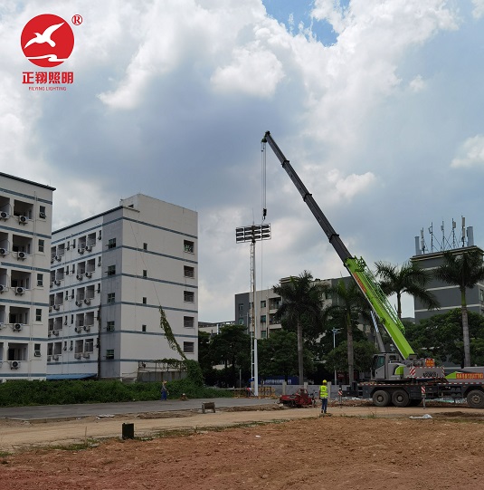 深圳市深科技工學校沙井校區中桿燈安裝