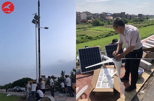 湖北省荊州市江陵縣太陽能風光互補路燈