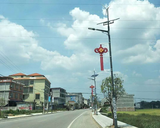 湖南邵陽洞口縣太陽能風光互補路燈